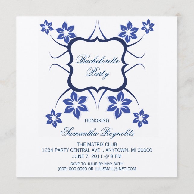 Blommig Gudinna Sängvätstflicka Fest Inbjudan Mörk (Framsida)