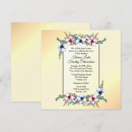Blommig gul bröllopsinbjudan inbjudningar