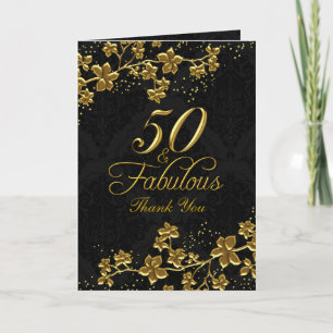 Blommig Guld 50 Fantastisk Tacksamhetskort Tack Kort