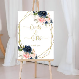 Blommig Guld Geometriska Kort och Presentkort Skyl Poster
