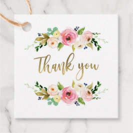 Blommig guld och rosa favorittagg, boho, rustik gåvor etiketter