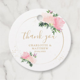 Blommig guld tack gåvor etiketter