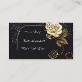 Blommig gyllene ros visitkort