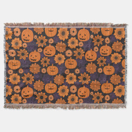 Blommig Halloween Filt