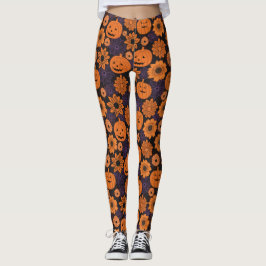 Blommig Halloween  Leggings