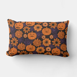 Blommig Halloween Lumbarkudde