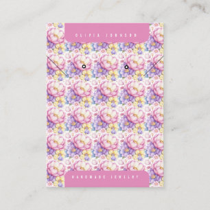 Blommig Handgjord DIY Smyckesdisplaykort Visitkort