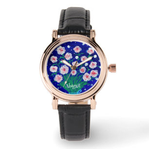 Blommig Handmålad Stylish eWatch Ur Armbandsur