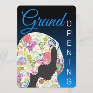 Blommig hårstylist skönhetssalong grand opening inbjudningar