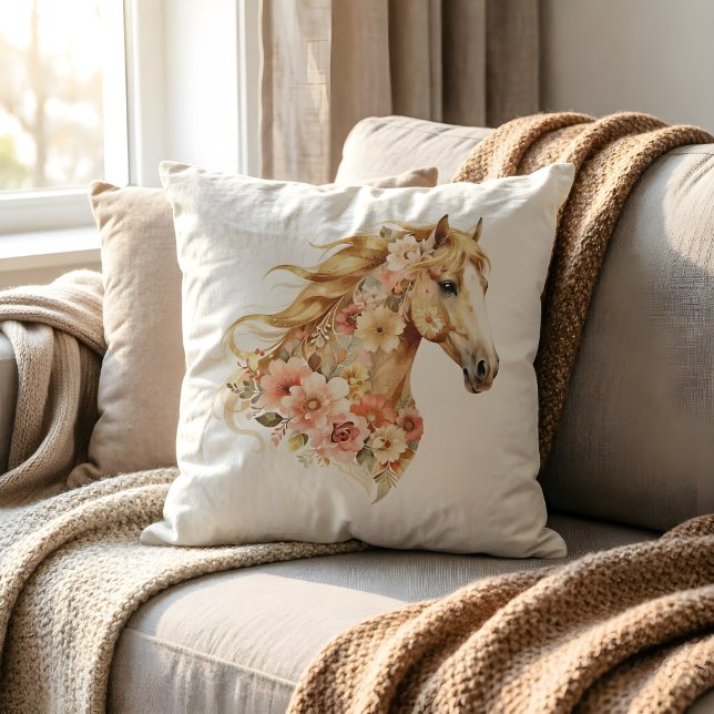 Blommig häst kudde Boho Ridhästsdekor (Skapare uppladdad)
