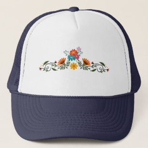 Blommig hatt keps