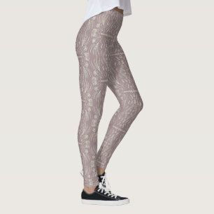Blommig Henna Mandala Rosafärgad Mönster Leggings