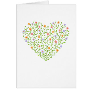 Blommig hjärta hälsningskort