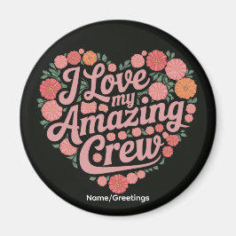 Blommig Hjärtte Crew Tacksamhetsgåva Team Tacksamh Magnet