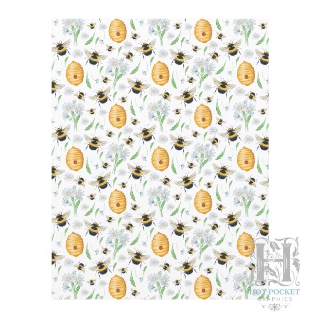 Blommig Honungsbin Scrapbookpapper (Skapare uppladdad)