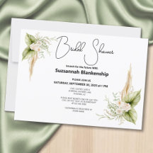 Blommig hörnram Bröllopsdusch Stilig