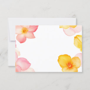 Blommig hörnram rosa och gula blommor PNG Inbjudningar