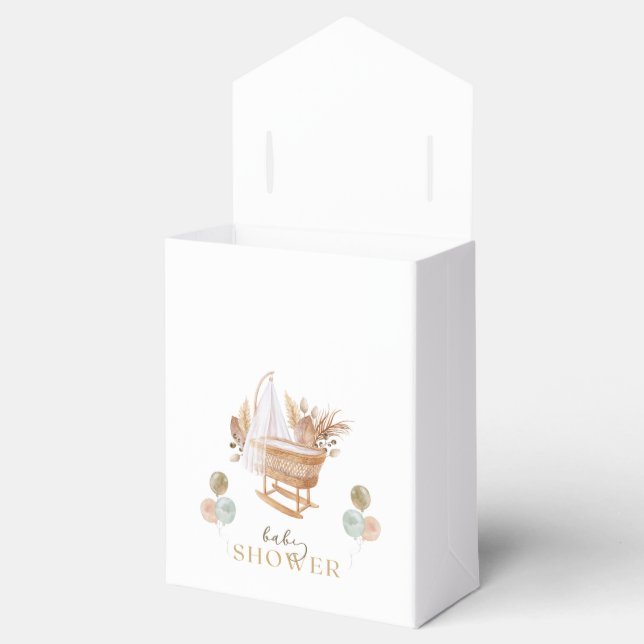 Blommig höst vagga baby shower förmånslåda presentaskar (Öppnad)
