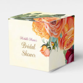 Blommig höstbröllopsfavorbox presentaskar