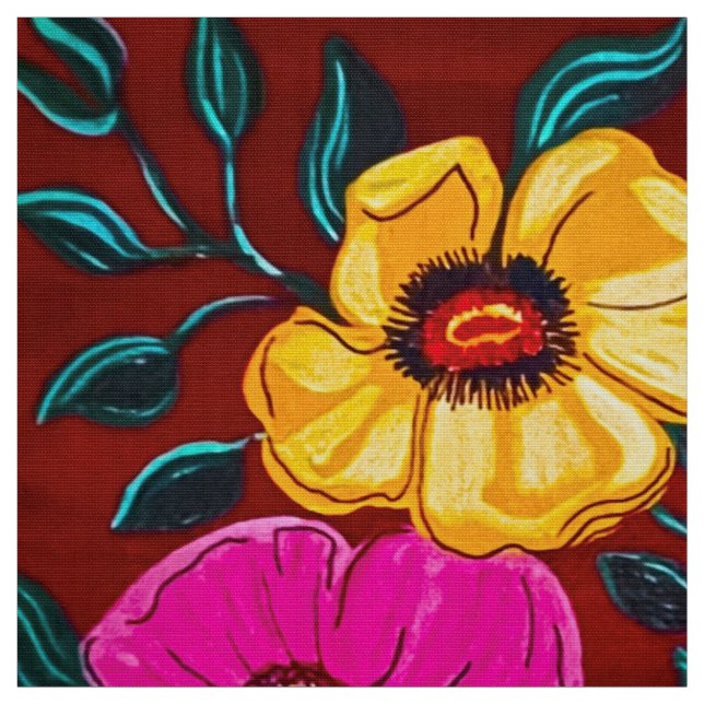 Blommig höstvävnad tyg (Provkarta)