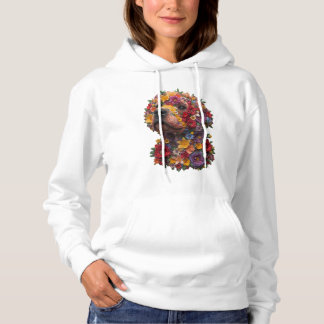 Blommig hund hoodie t shirt