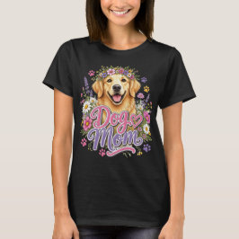 Blommig hundälskare Vattenfärg Valpdesign T Shirt