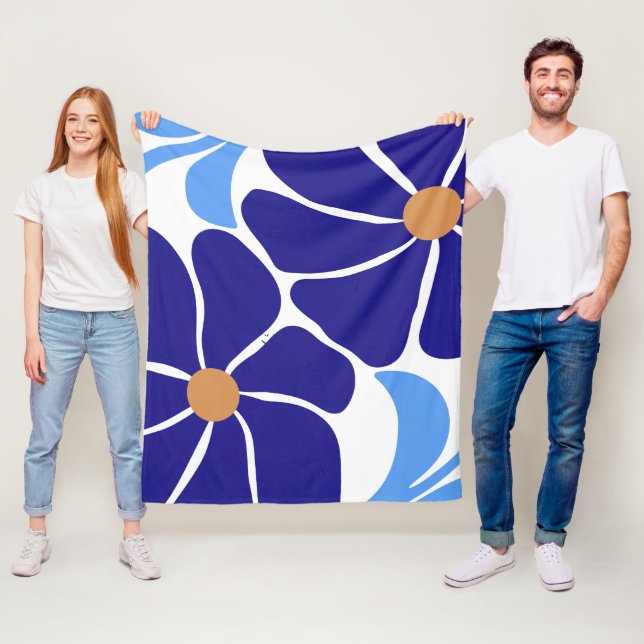 Blommig illustration fleecefilt (På plats)