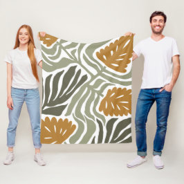 Blommig illustration fleecefilt