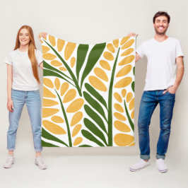 Blommig illustration fleecefilt