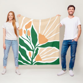 Blommig illustration fleecefilt