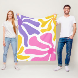 Blommig illustration fleecefilt
