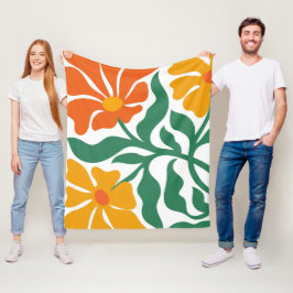 Blommig illustration fleecefilt