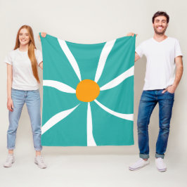 Blommig illustration fleecefilt