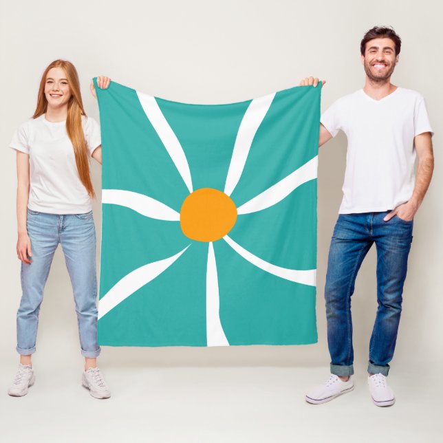 Blommig illustration fleecefilt (På plats)