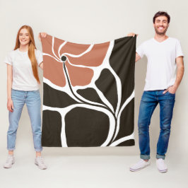 Blommig illustration fleecefilt
