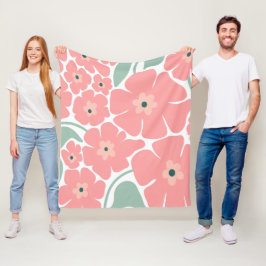 Blommig illustration fleecefilt