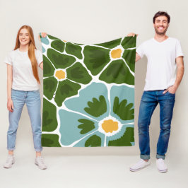Blommig illustration fleecefilt