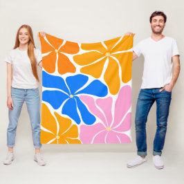 Blommig illustration fleecefilt