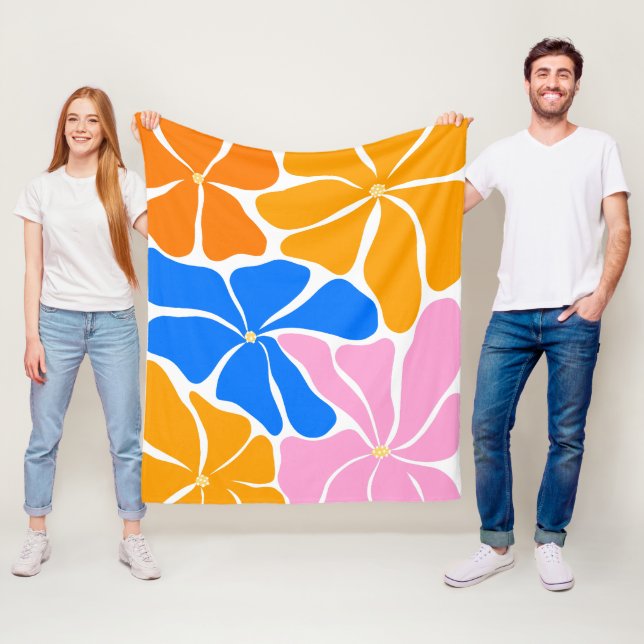 Blommig illustration fleecefilt (På plats)