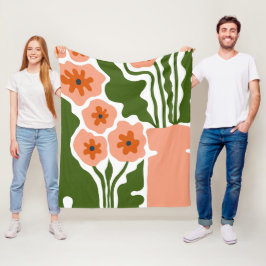 Blommig illustration fleecefilt