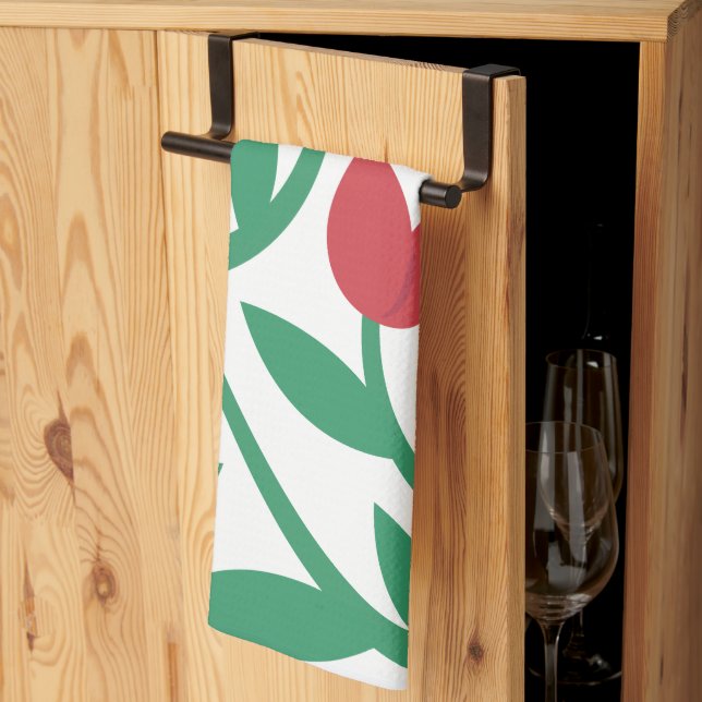 Blommig illustration kökshandduk (Thirds Fold)