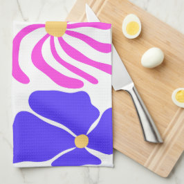 Blommig illustration kökshandduk