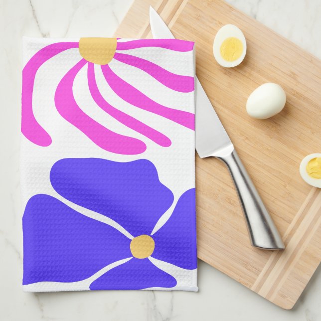 Blommig illustration kökshandduk (Vikt i Fjärdedel)