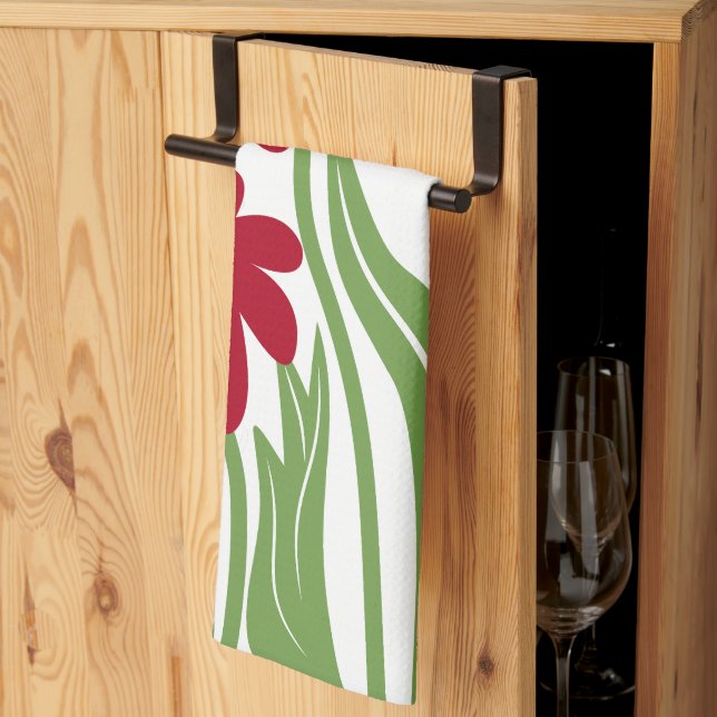 Blommig illustration kökshandduk (Thirds Fold)