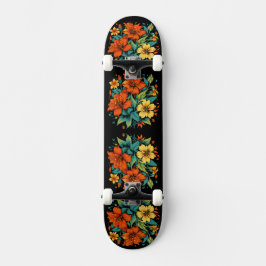 Blommig illustration mini skateboard bräda 18,5 cm