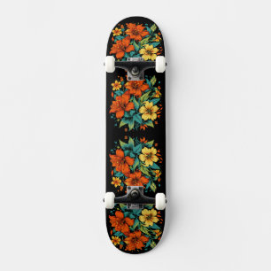 Blommig illustration mini skateboard bräda 18,5 cm