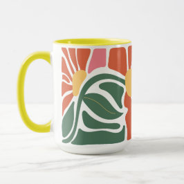 Blommig illustration mugg