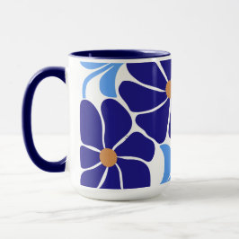 Blommig illustration mugg