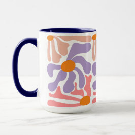 Blommig illustration mugg
