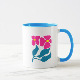 Blommig illustration mugg